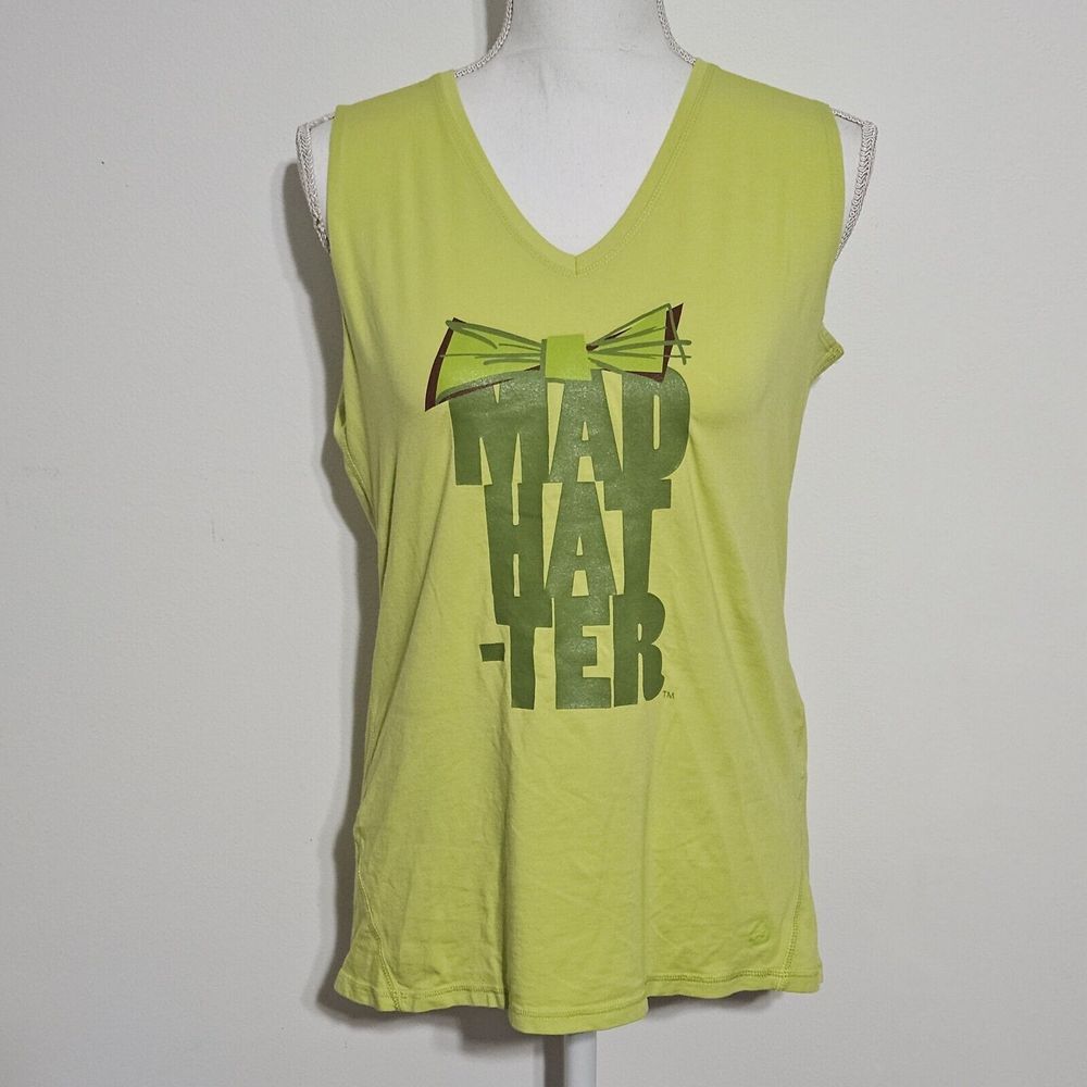 Tasc Performance Women's‎ Sz L Mad Hatter Sleeveless Tank Top Lime Green